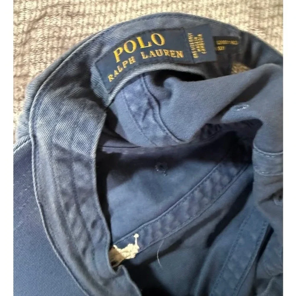 Lot of 3 Polo Ralph Lauren Baseball Caps Red Tan Blue Adjustable Pony Logo Hat